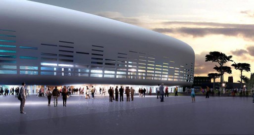 La grande salle de spectacle prévue pour 2017 dans le bas Floirac sur les bords de Garonne (DR/architecte Rudy Ricciotti)