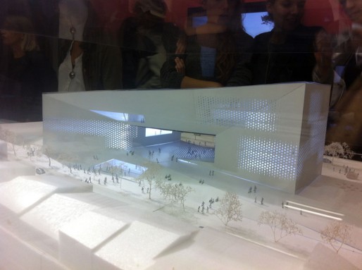 La maquette du projet retenu pour la Meca exposé à Arc-en-rêve (WS/Rue89 Bordeaux) 