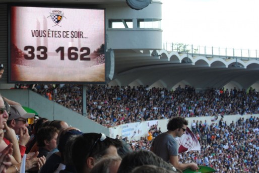 Alors que Chaban fait régulièrement le plein (34000 spectateurs) pour le rugby, sa jauge sera baissée à 25000 spectateurs (WS/Rue89 Bordeaux)