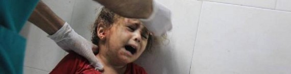 Enfant blessé à Gaza le 15 juillet 2014 (DR)