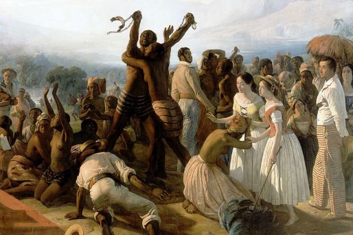 "L'Abolition de l'esclavage dans les colonies françaises en 1848" (détail) par François-Auguste Biard, 1848 (DR).