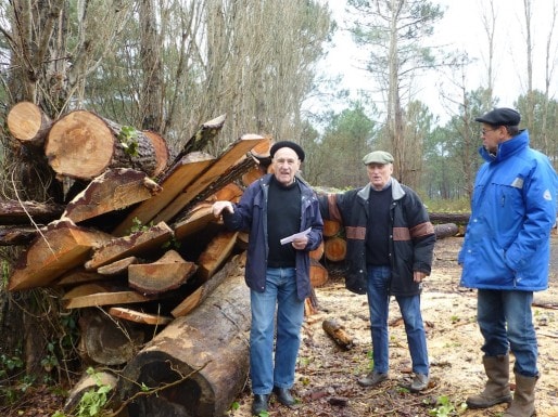 André Gousset, Jean-Claude Dupoy, président de l'ADDUFU et Christian Gousset au Pole Forestier Natus de La Teste (CB/Rue89 Bordeaux)