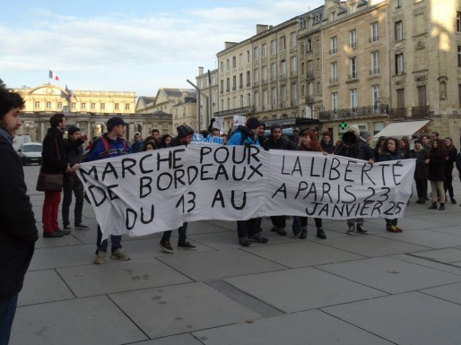 La marche pour la liberté, l'unité et le vivre-ensemble est partie de Bordeaux le 13 janvier (photo extraite de la page Facebook de la marche)