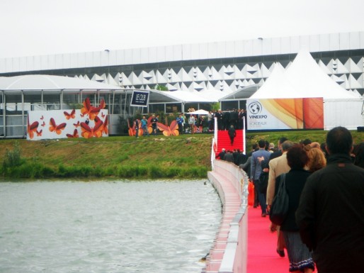 Une passerelle flottante a été installée entre le Palais des Congrès et le Parc des Expositions. (ML/Rue89 Bordeaux)