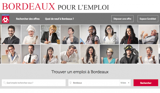 Le site emploi.bordeaux.fr, conçu par Jobi Joba (capture d'écran)