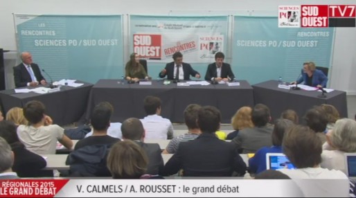Le débat Rousset-Calmels jeudi à Sciences Po Bordeaux (capture d'écran)