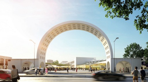 L'arche du Parc Lescure donnant sur le boulevard (Atelier Ferret Architectures)