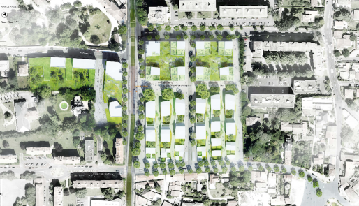 Plan de l'opération 50000 logements au Bouscat, avenue de la Libération (SB/Rue89 Bordeaux)