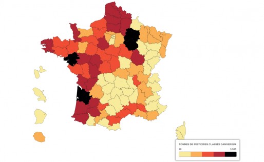 La Gironde est au coude à coude dans l'achat de pesticides avec l'Aube, la Marne et la Loire-Atlantique (capture d'écran Francetvinfo.fr)