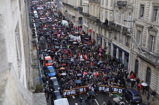 Entre 9500 et 15000 personnes ont manifesté ce mercredi à Bordeaux (XR/Rue89 Bordeaux)