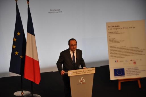 François Hollande lors de l'inauguration de la Cité du Vin à Bordeaux (Xavier Ridon/Rue89 Bordeaux)
