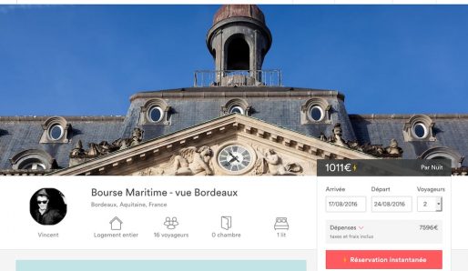 L'annonce pour le loft à la Bourse maritime sur Airbnb (capture d'écran)