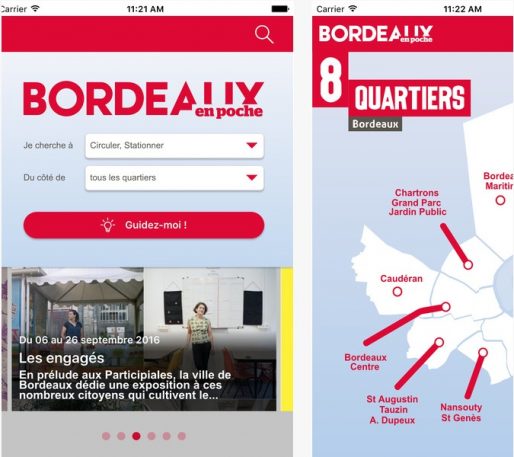 L'application Bordeaux en poche (capture d'écran)
