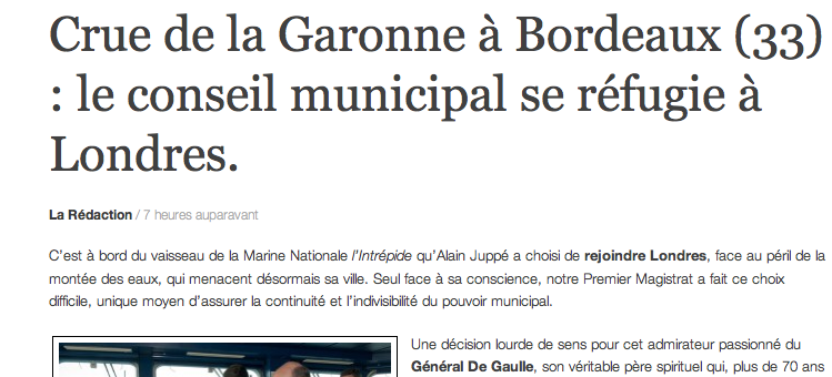 Crue à Bordeaux : le conseil municipal se réfugie à Londres