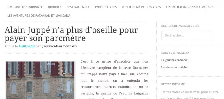 Deux places de stationnements réservées à Biarritz pour Alain Juppé