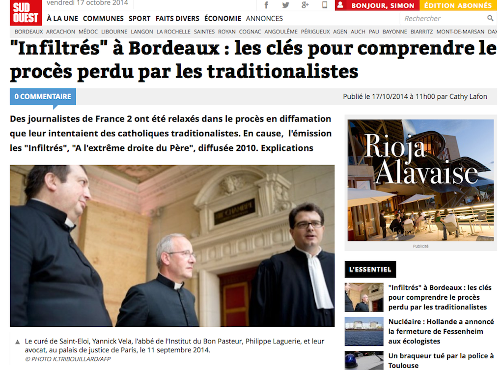 « Infiltrés » à Bordeaux : les traditionalistes déboutés