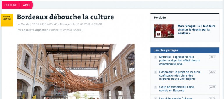 Le Monde reluque la culture à Bordeaux