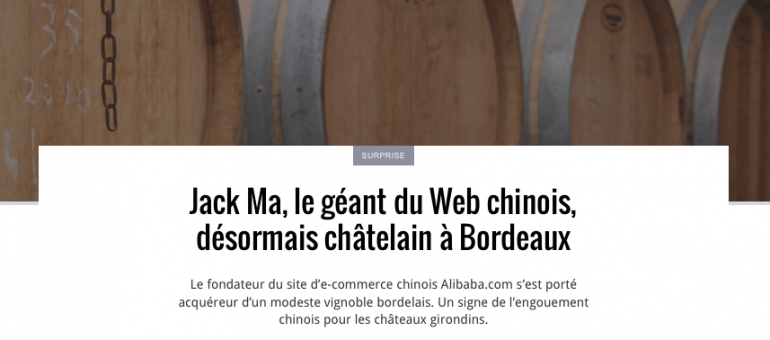 Jack Ma, le géant du Web chinois, châtelain à Bordeaux