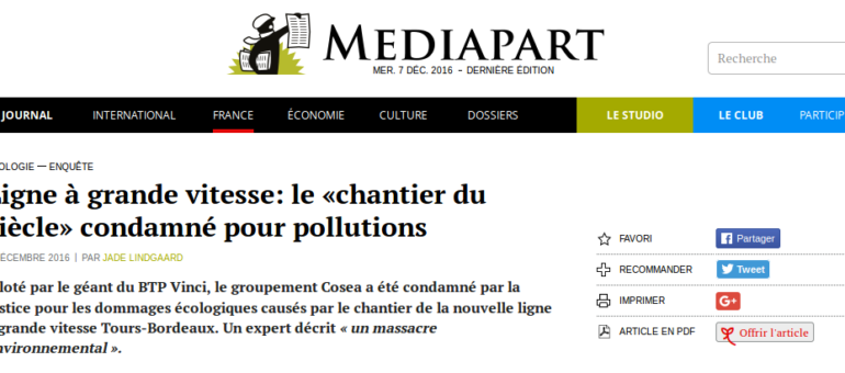 Comment la LGV Tours-Bordeaux est devenue « un massacre environnemental »