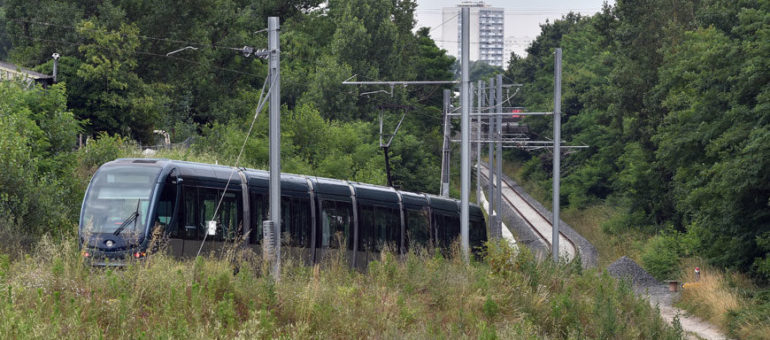 Le tram D file dare-dare vers Saint-Médard