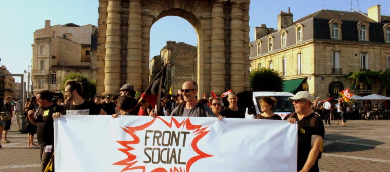 A Bordeaux, le Front social manifeste « contre la casse du code du travail »