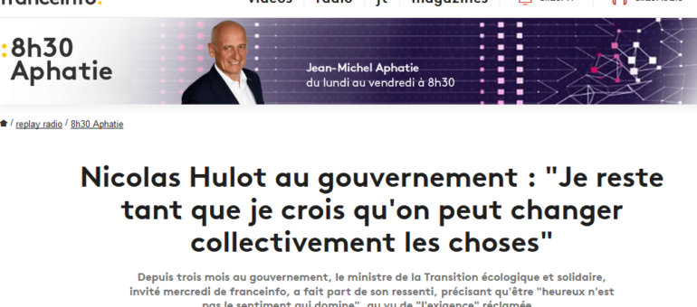 Nicolas Hulot lâche les projets des LGV mais pas pour des raisons écologiques