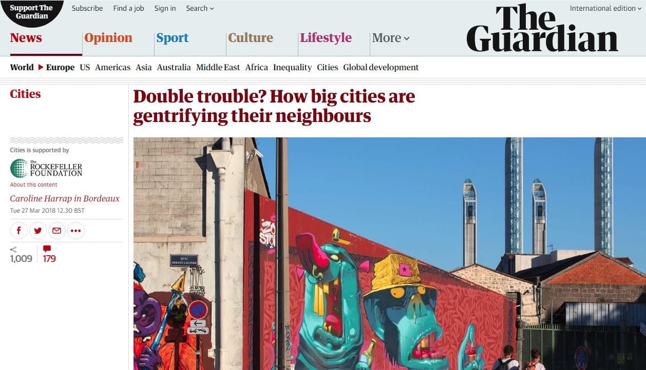 The Guardian s’intéresse à la gentrification de Bordeaux