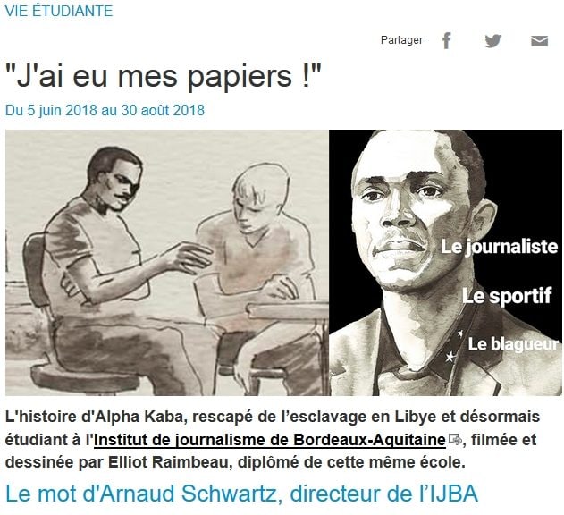 L’histoire dessinée d’Alpha Kaba, de l’esclavage en Libye au journalisme à Bordeaux