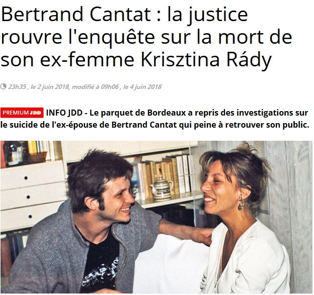 La justice relance l’enquête sur la mort de l’ex-femme de Bertrand Cantat