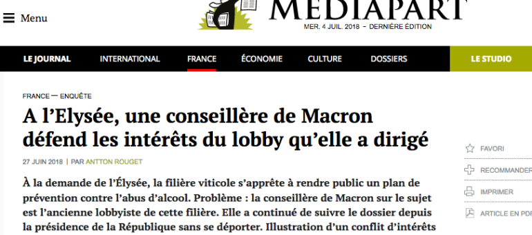 L’ancienne directrice des Côtes de Bordeaux et conseillère de Macron suspectée de conflit d’intérêts