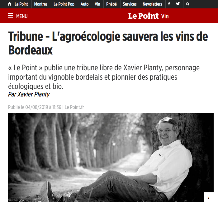 « L’agroécologie sauvera les vins de Bordeaux », plaide Xavier Planty
