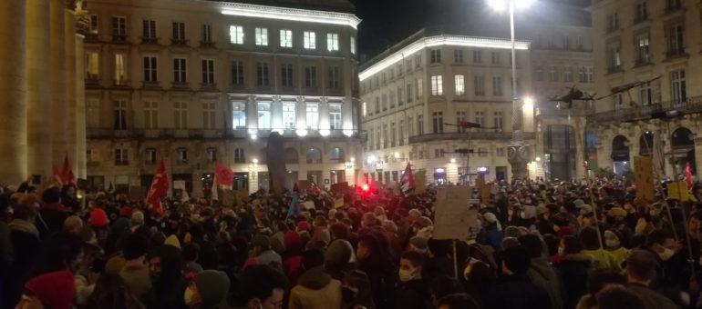 1500 manifestants contre la loi Sécurité Globale à Bordeaux