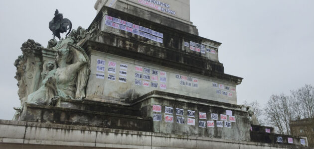 Le monument aux Girondins transformé en mémorial des féminicides 2020