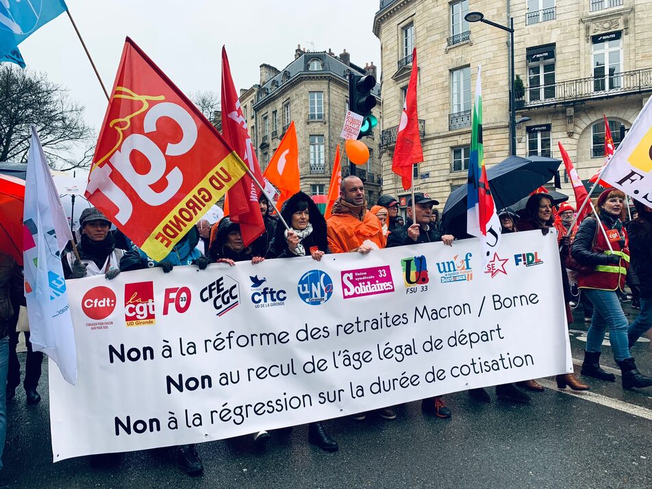 Une mobilisation d’ampleur à Bordeaux pour la manifestation contre la réforme des retraites