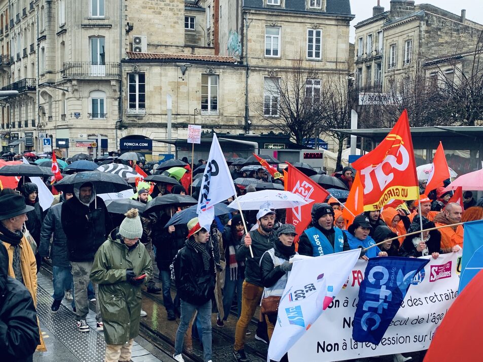 Une nouvelle mobilisation contre la réforme des retraites prévue le 31 janvier à Bordeaux