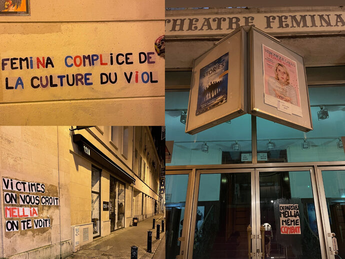 Violences sexuelles : Collages Féministes Bordeaux contre la venue de Seb Mellia au Fémina
