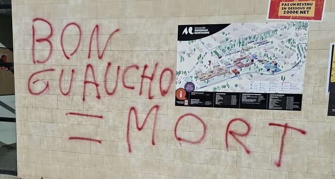 « Génocide mérité », « bon gaucho=mort »…  l&rsquo;extrême droite couvre de tags haineux l&rsquo;université de Bordeaux Montaigne