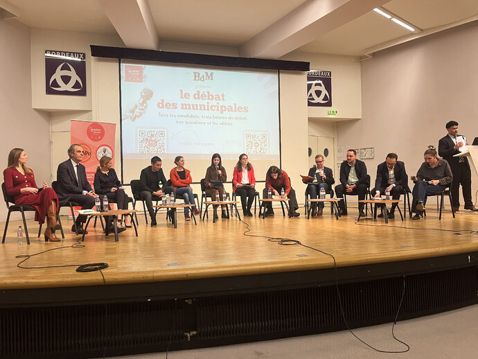 Rixe verbale sur la sécurité à Bordeaux lors du débat des candidats devant Sciences Po